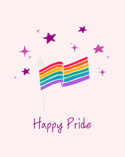 Sparkly Pride Flag online Pride Month Card