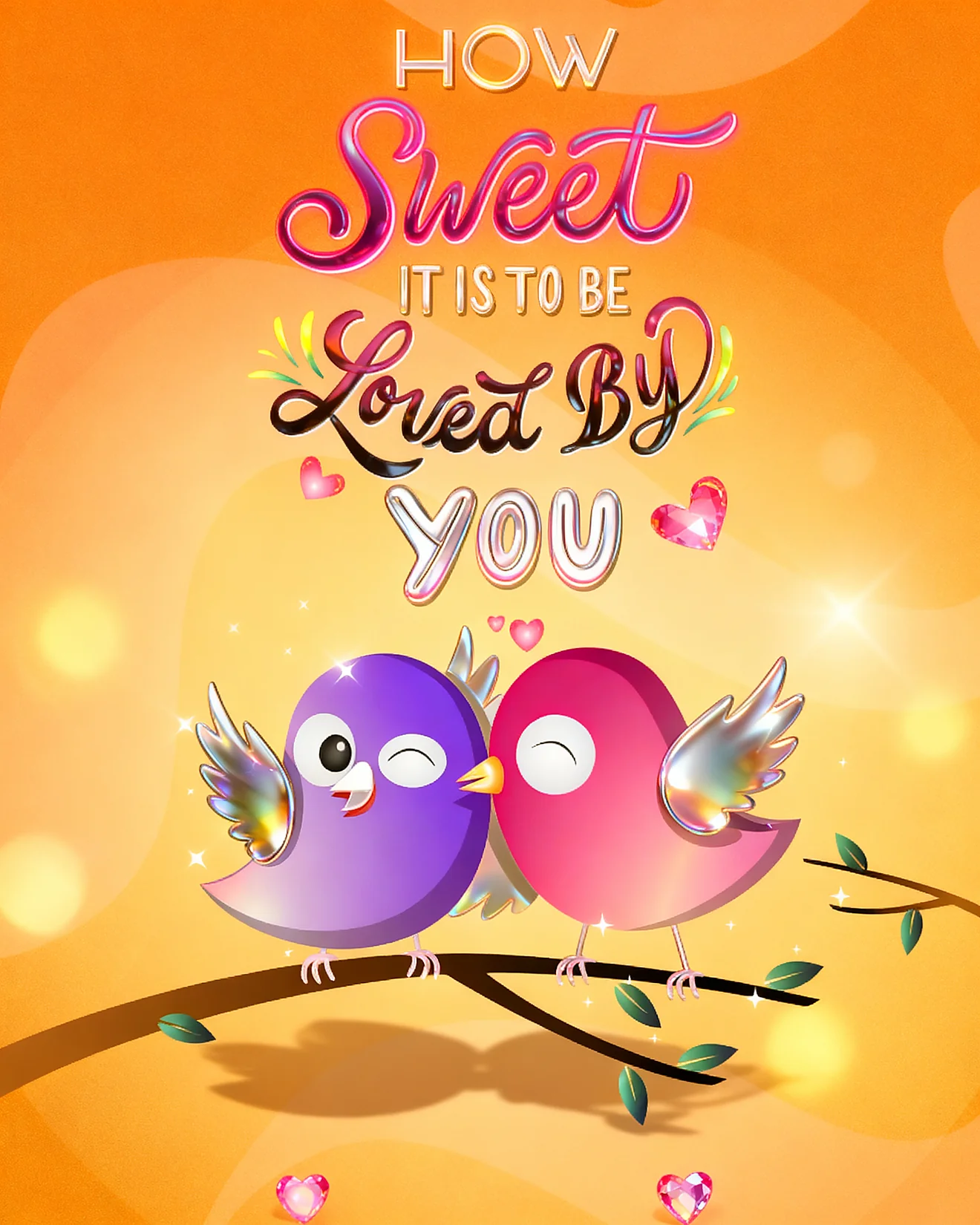 Sweet Lovebirds Branch
