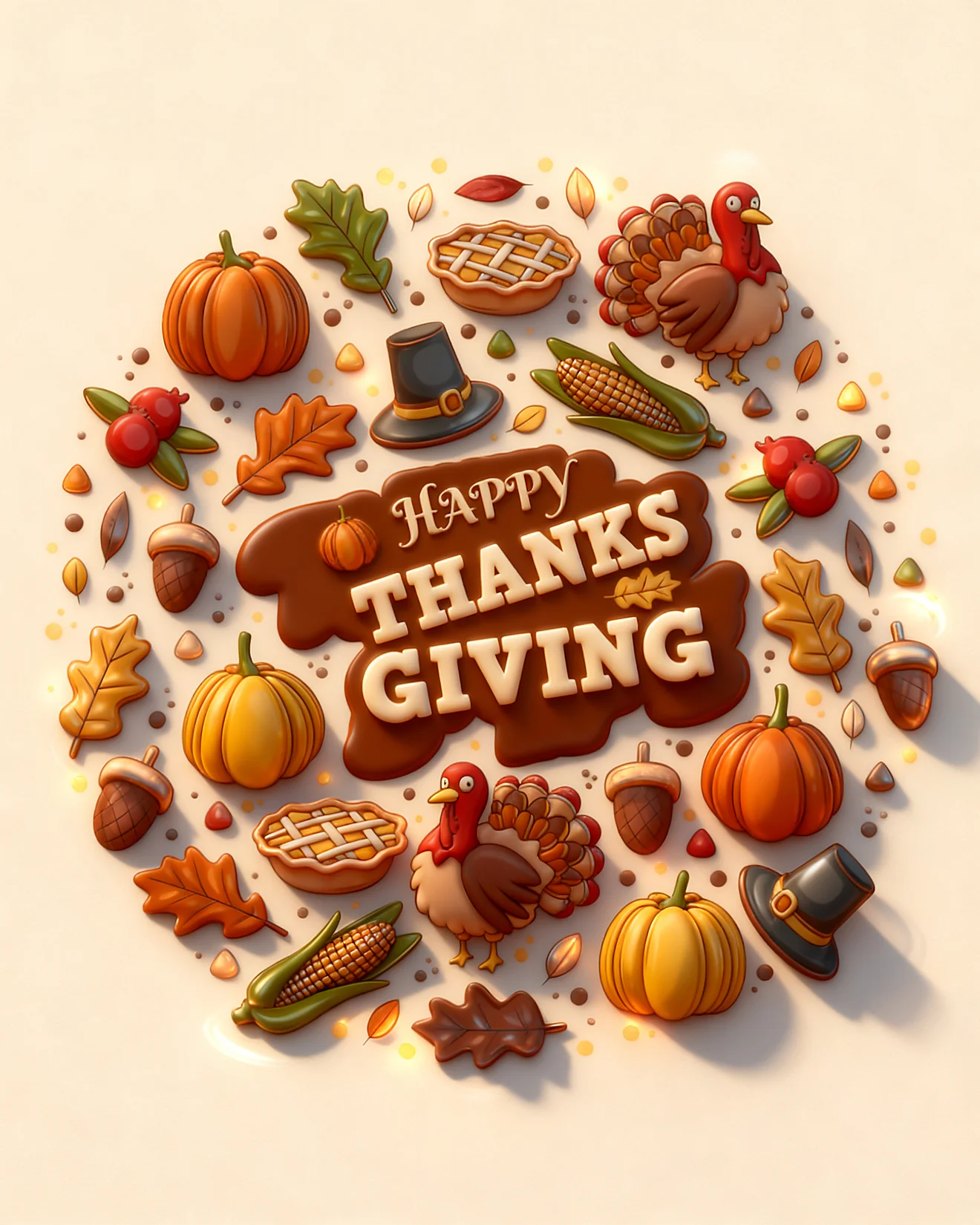 Turkey Harvest Feast Wreath virtual Thanks Giving card