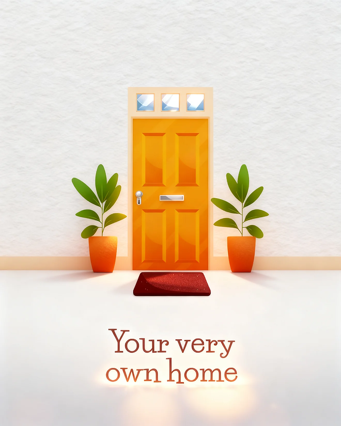 Warm Orange Front Door virtual New House card