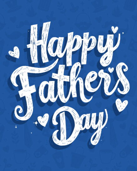 Classic Blue Dad Wishes online Fathers Day Card