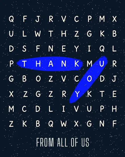 Blue Marker virtual Thank You card