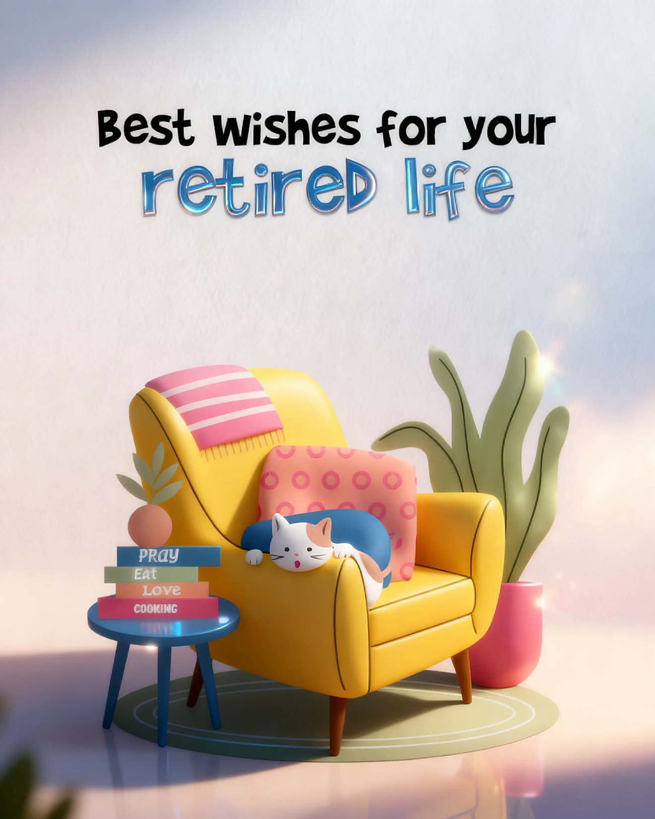 Cozy Retired Life Ahead virtual Retirement card