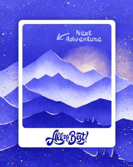 Next Adventure Awaits virtual Thank You card