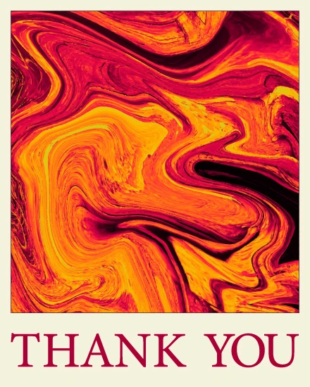 Fiery Marble Swirl virtual Thank You card
