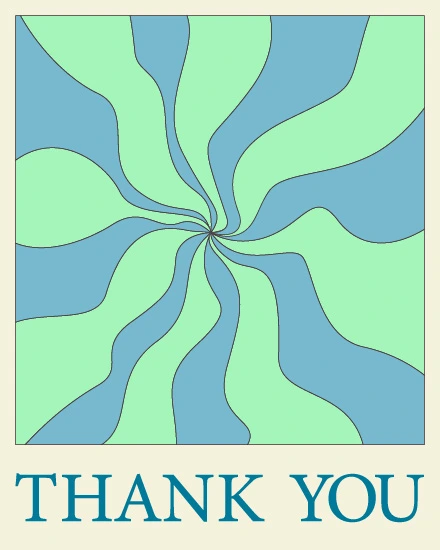Swirling Mint Waves virtual Thank You card