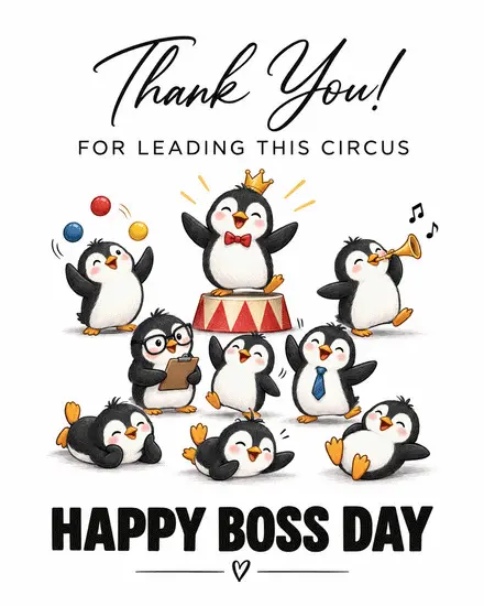 Leading This Circus virtual Boss Day card