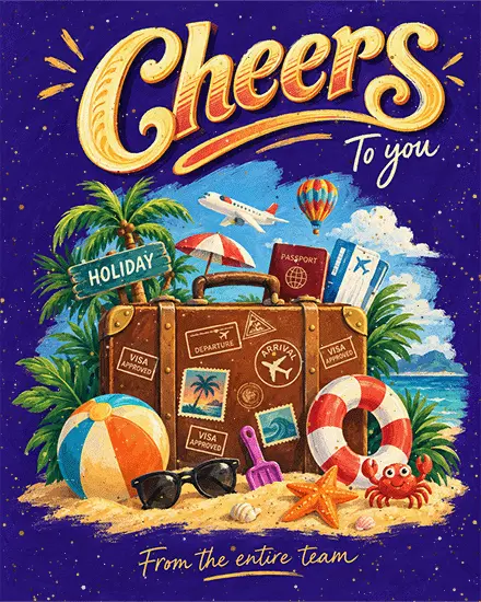 Endless Holiday Begins virtual Retirement card
