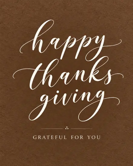 Grateful For You virtual Thanks Giving card