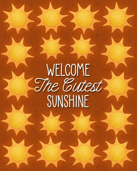The Cutest Sunshine virtual Baby Shower (New Birth)  card