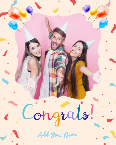 create free Confetti Balloon Joy group card