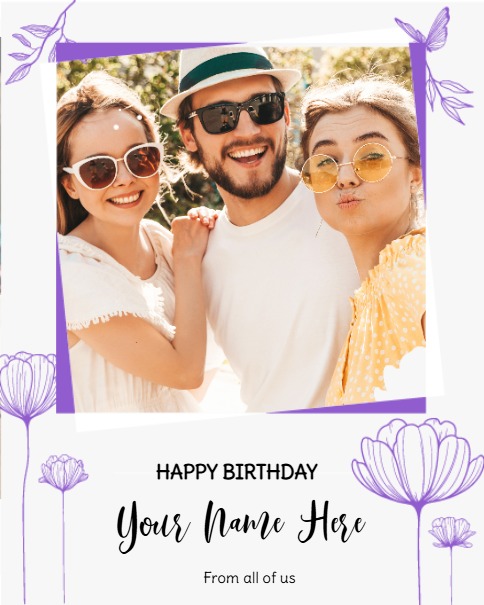 create free purple butterfly group card