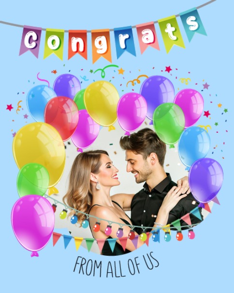 create free Rainbow Balloon Celebration group card