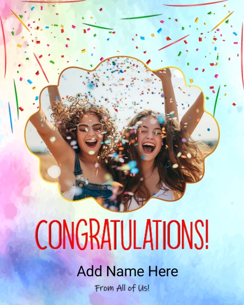 create free Watercolor Confetti Burst group card
