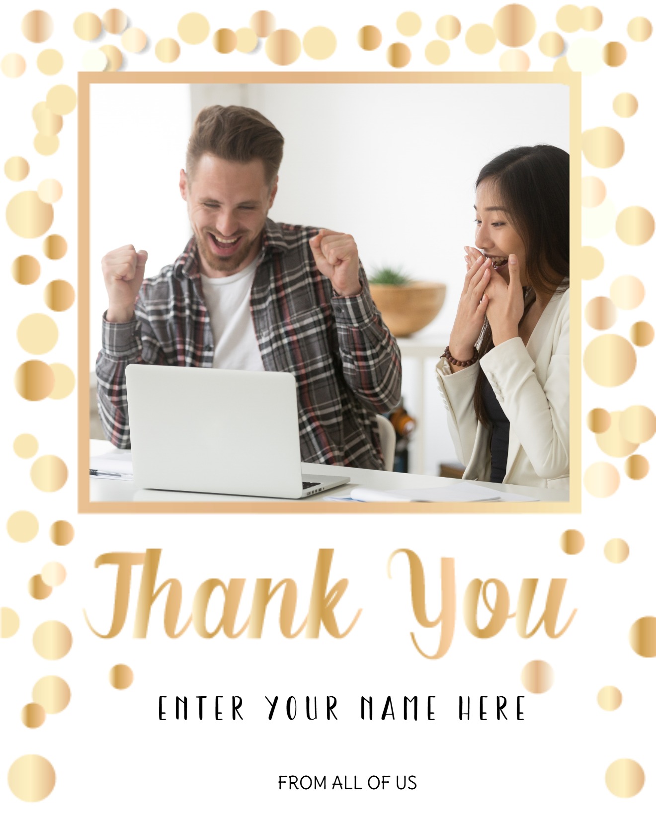 create free golden polka dots group card