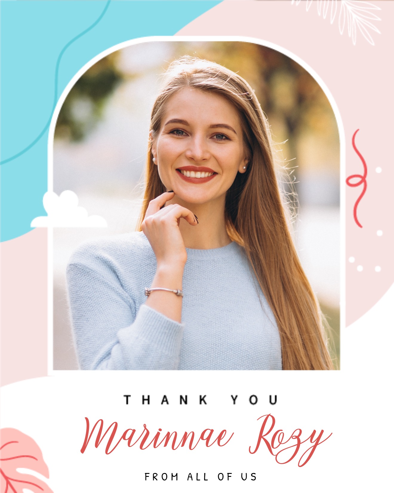 create free pink blue frame group card