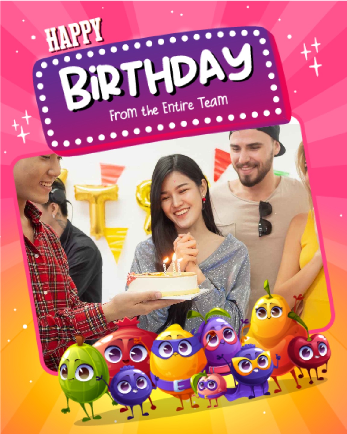 create free cartoon character theme group card