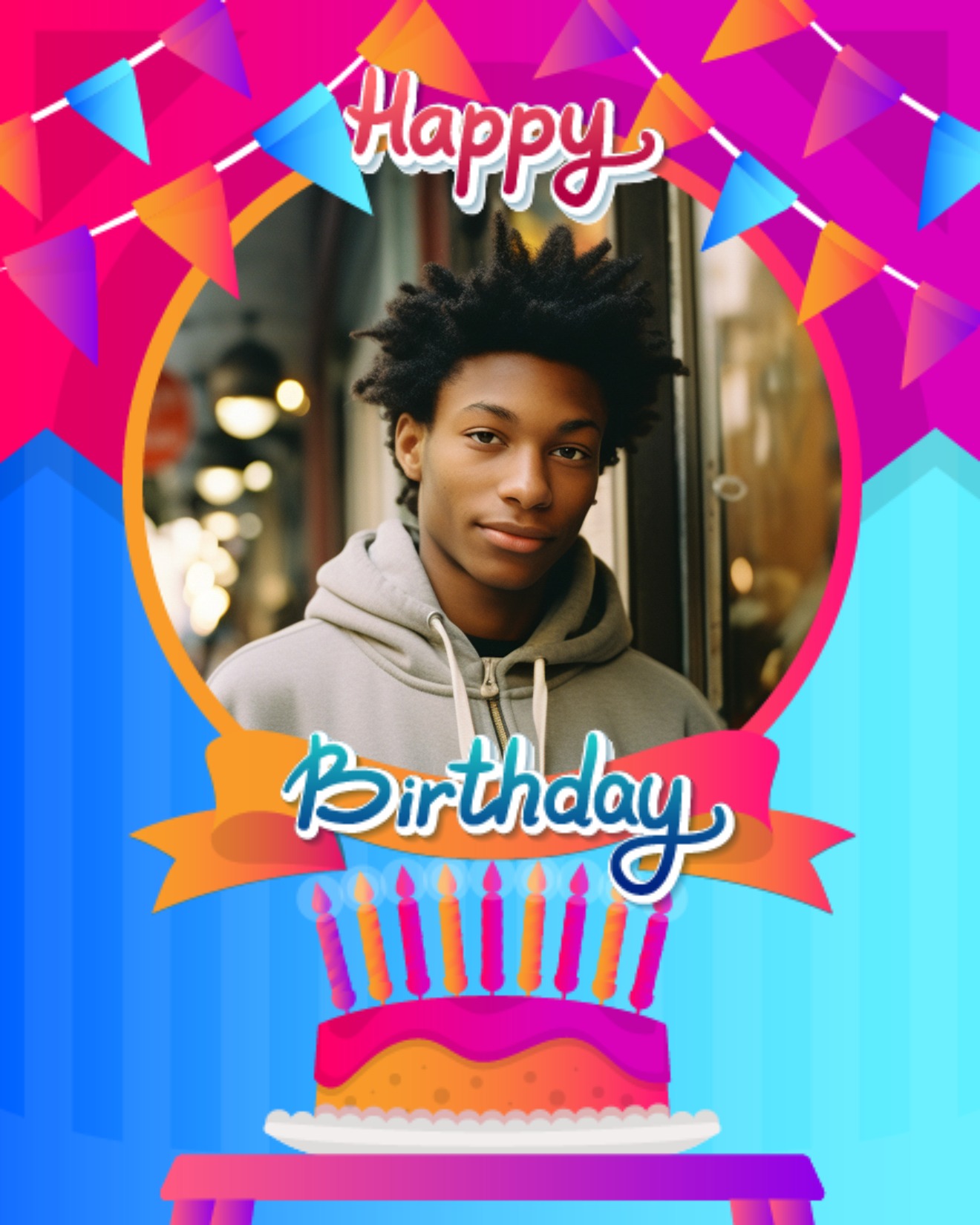 colorful candles on birthday cake