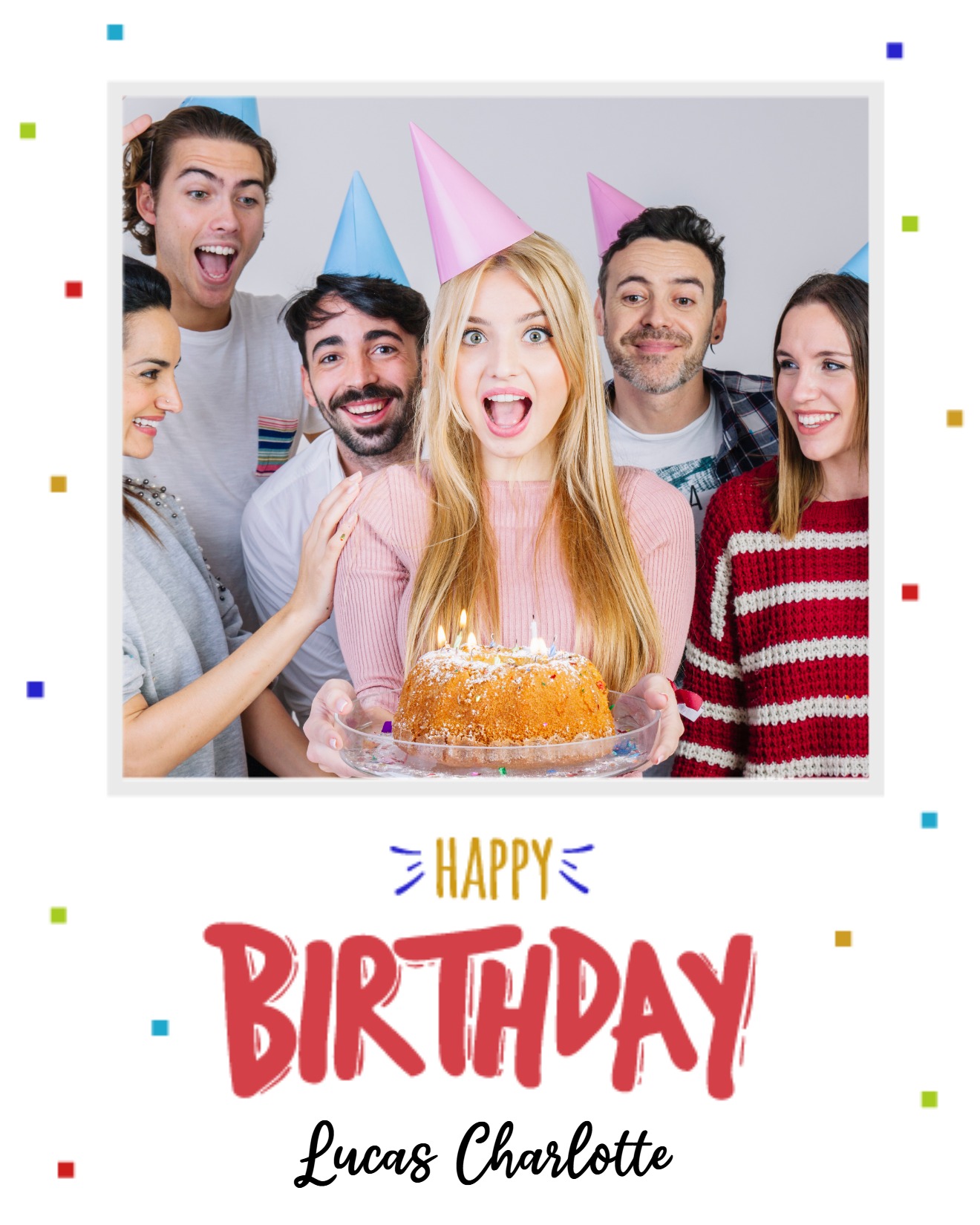 create free colorful square group card