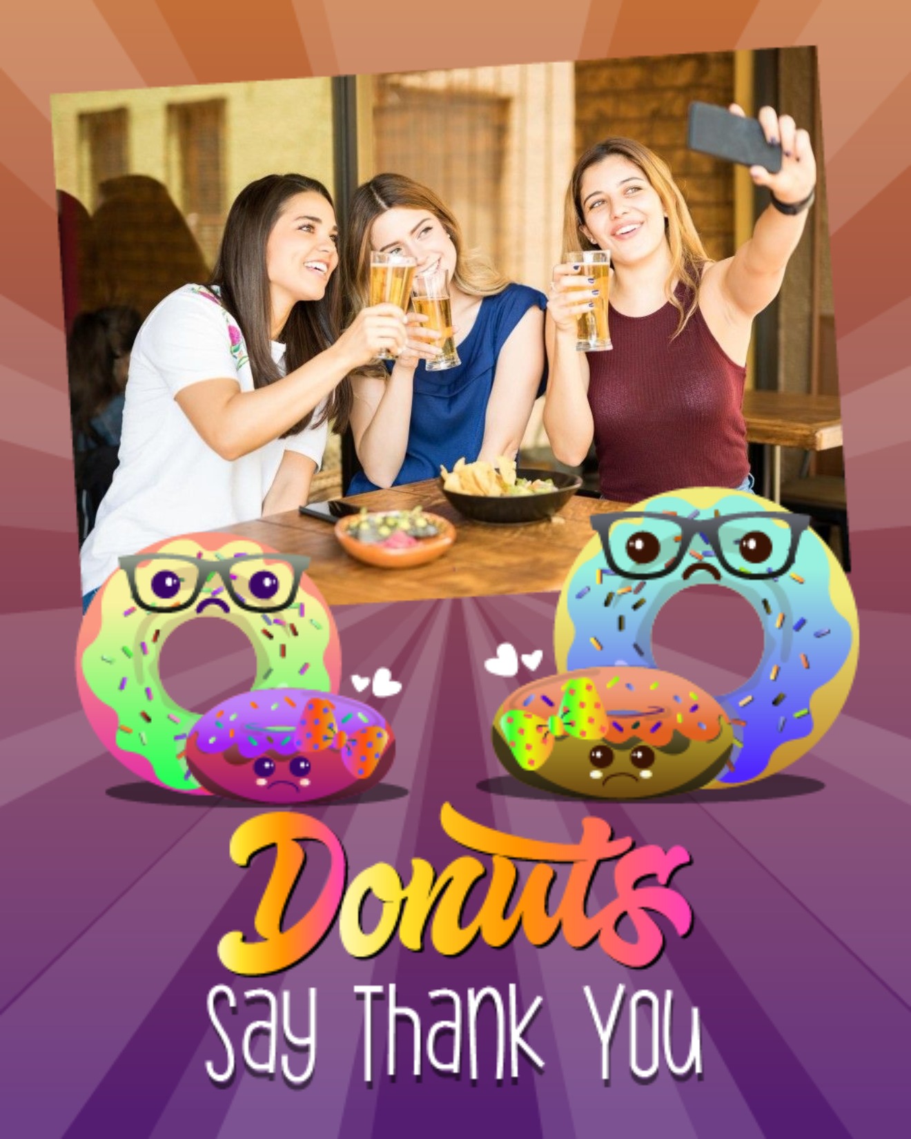 create free cute donuts group card
