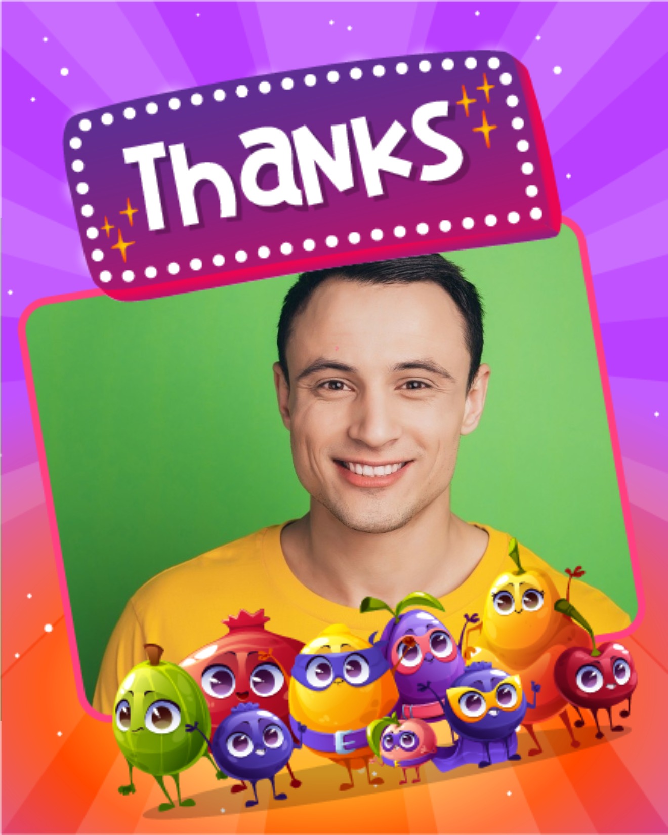 create free Fruitastic Thanks Just for You group card