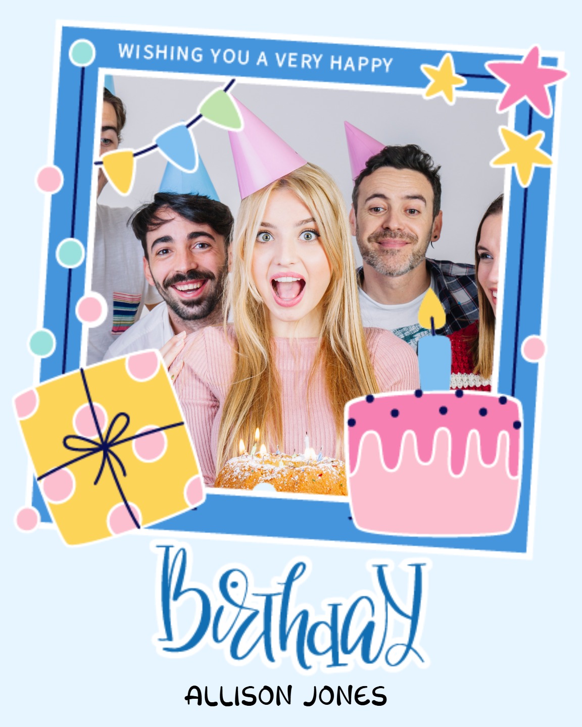 create free gift-cake group card