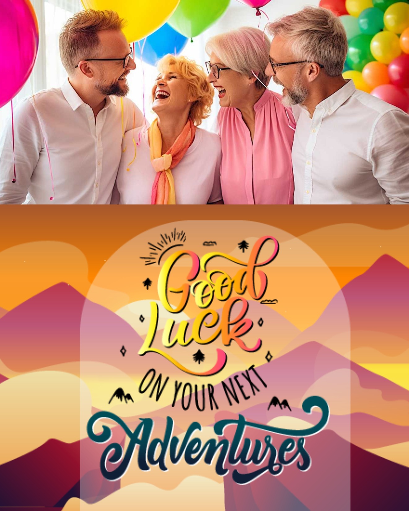 create free good luck on your next adventure group card