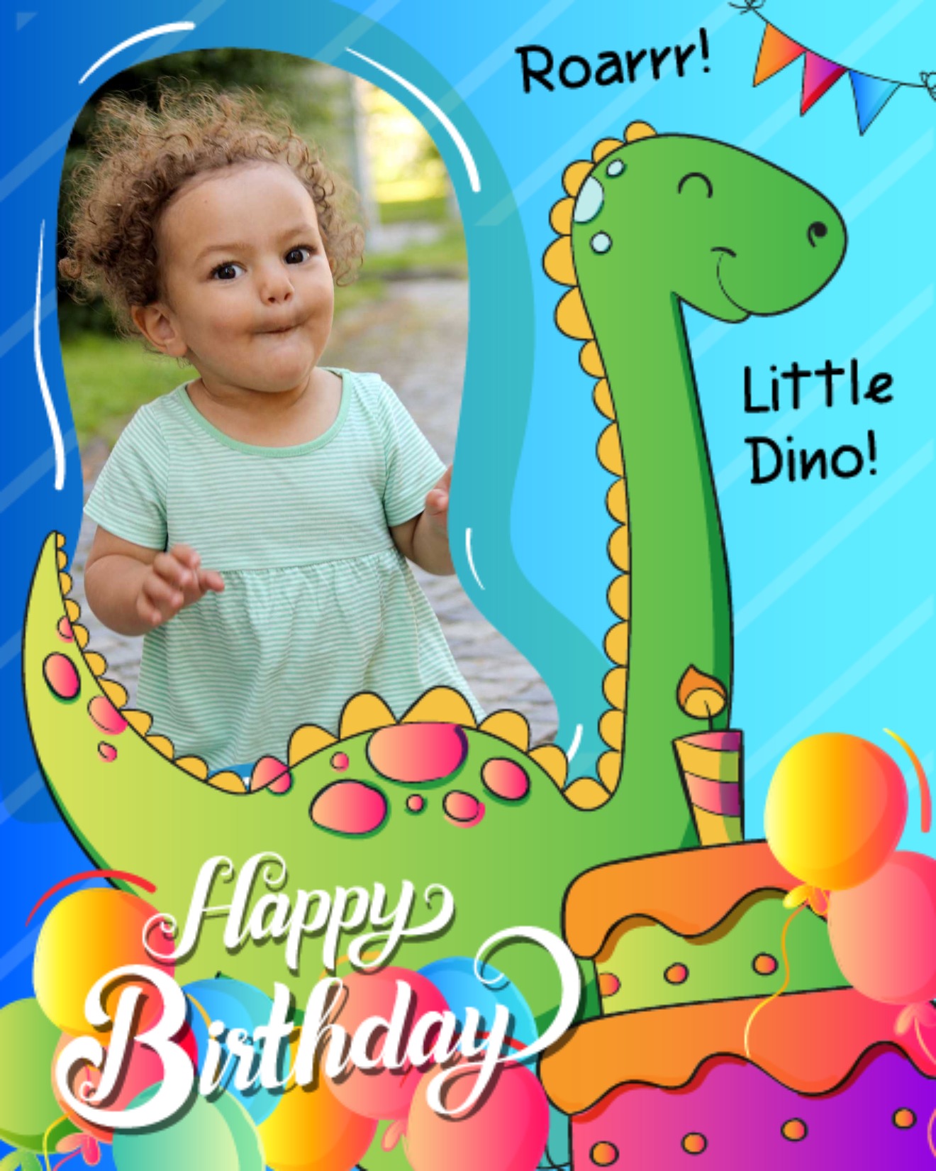 create free roarr little dino group card