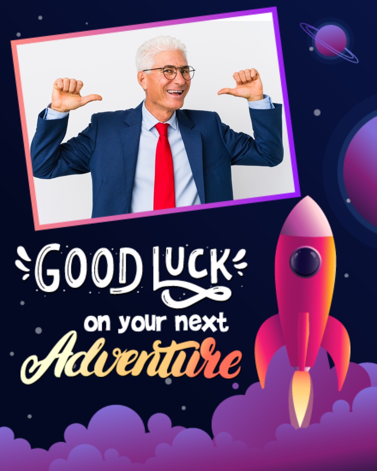 create free Space-Themed Card with Rocket group card