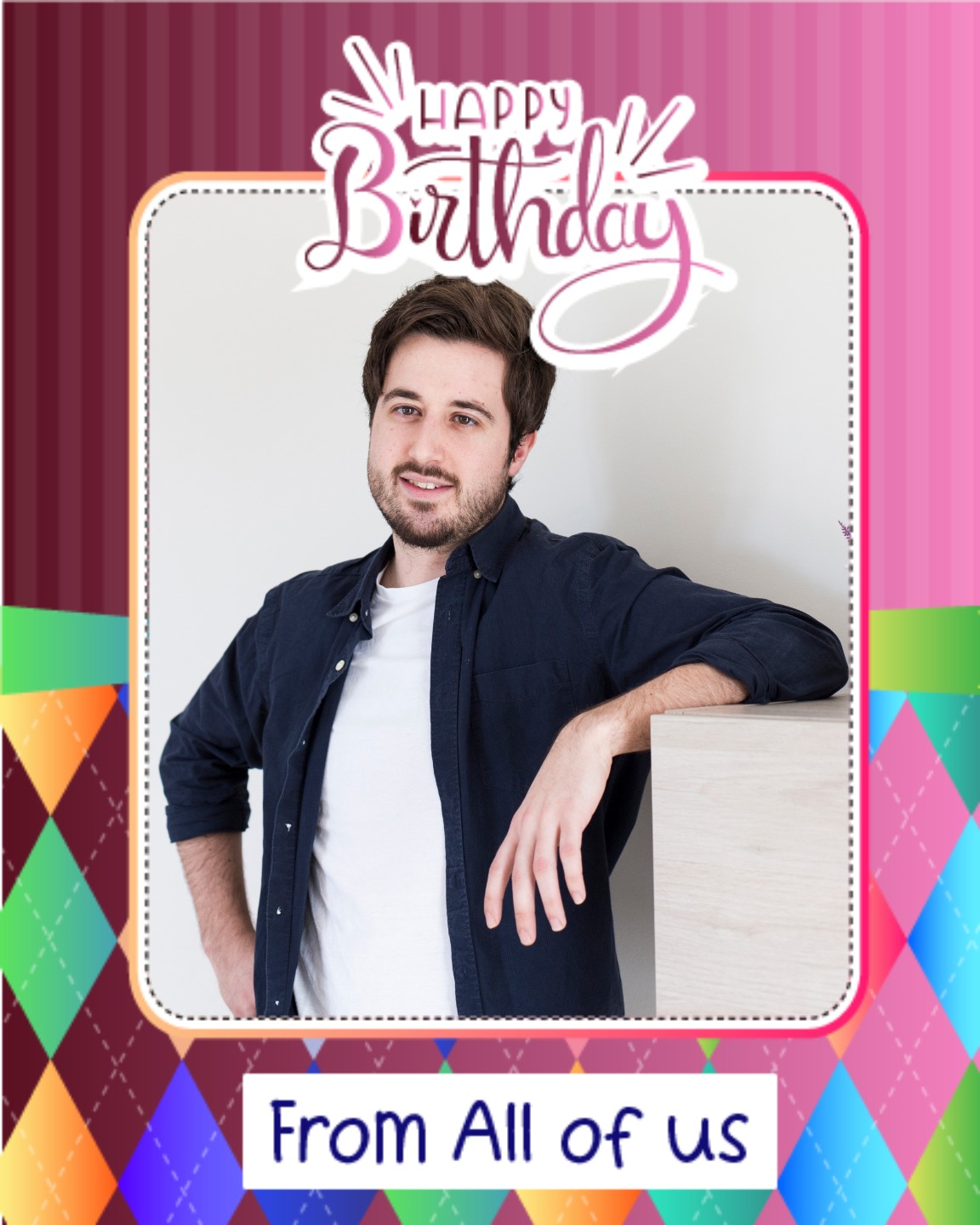 create free Striped Frame group card