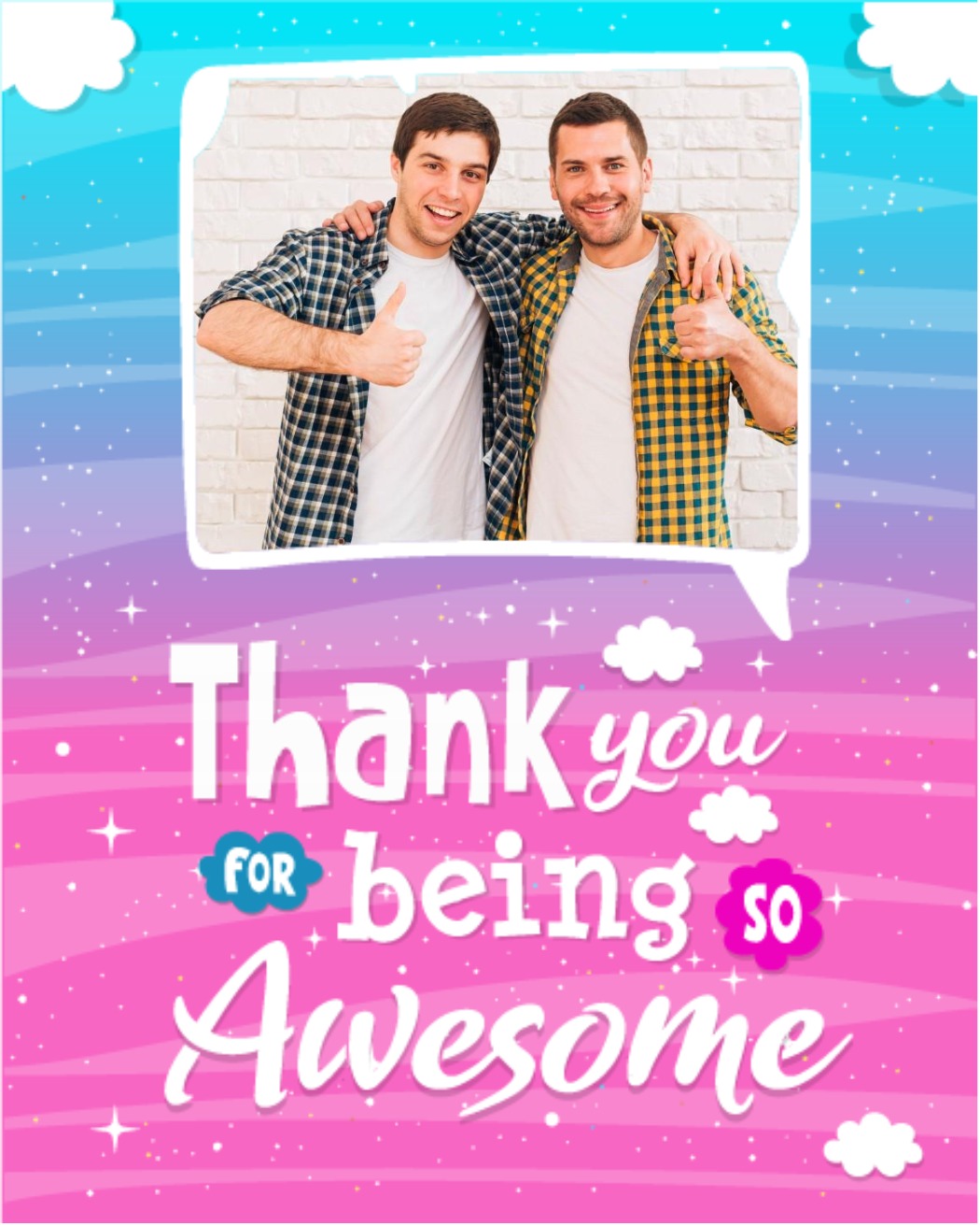 create free thank you for being so awesome group card