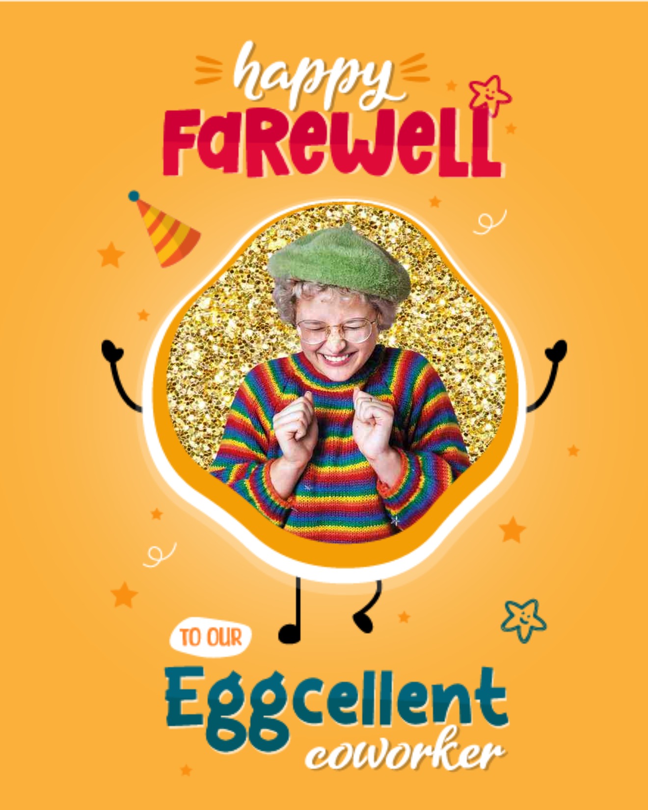 create free to our eggcellent coworker group card
