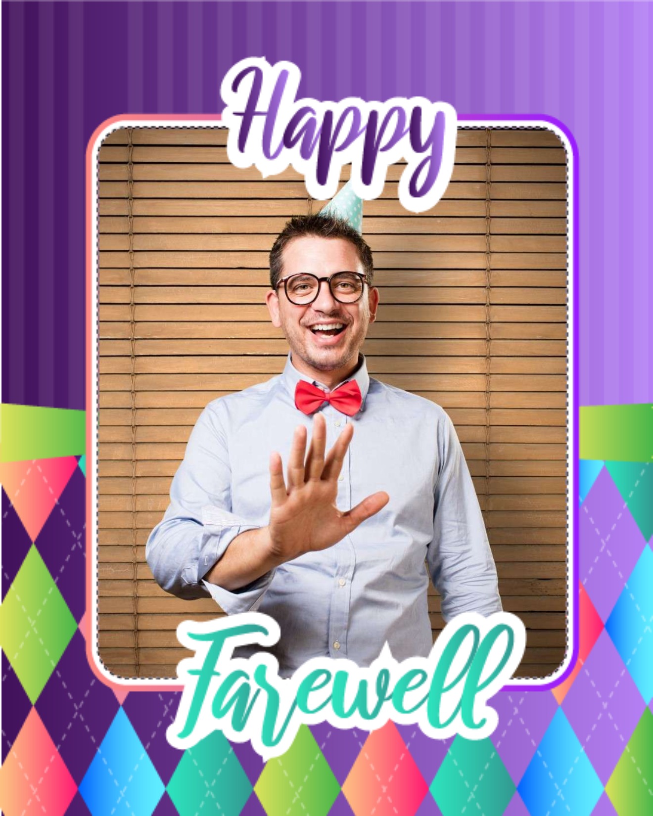 create free Vibrant card with purple gradient background group card